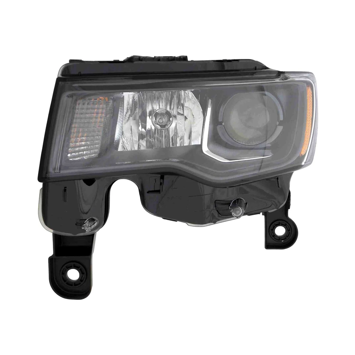 Headlight Assembly Composite Left Standard Type Black for Jeep Grand Cherokee Grand Cherokee WK