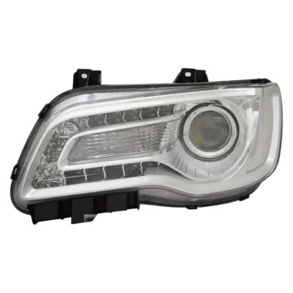 Headlight Assembly Composite Left Halogen Projector Type Chrome Bezel for Chrysler 300 2018–2023