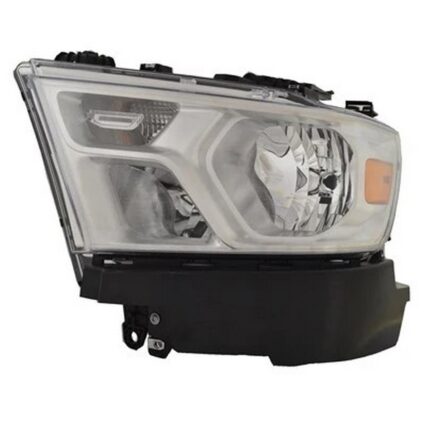 Headlight Assembly Composite Left Halogen Chrome Trim for Ram 1500 2019–2024