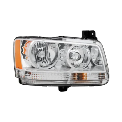 Headlight Assembly Composite Right Halogen w/Chrome Bezel for Dodge Magnum 2008