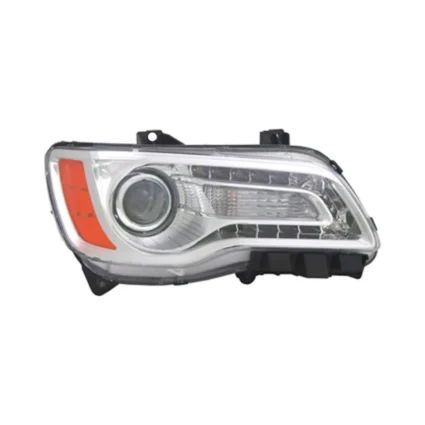Headlight Assembly Composite Right Halogen Chrome Bezel CAPA for Chrysler 300 Sedan 2011–2014
