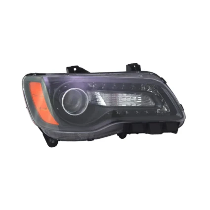 Headlight Assembly Composite Right Halogen Black Bezel for Chrysler 300 2012–2014