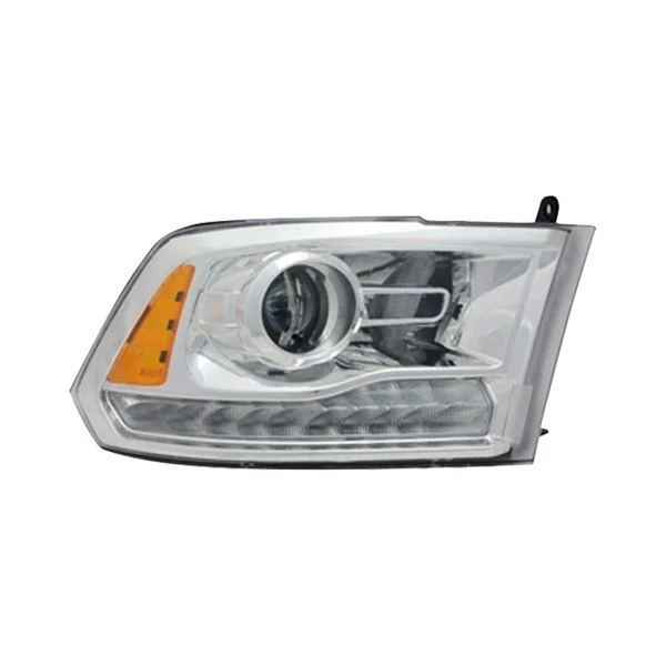 Headlight Assembly Composite Right To 12-14-14 Halogen Projector Type Chrome Bezel for Ram 1500 2500 3500