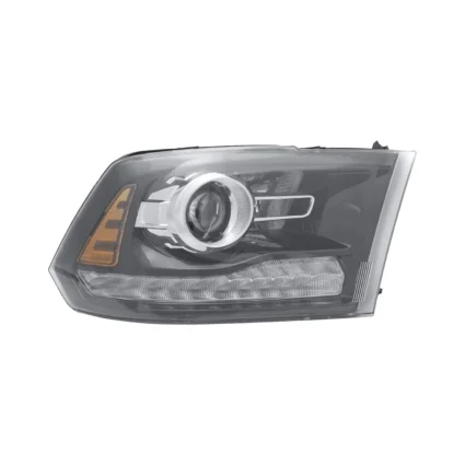 Headlight Assembly Composite Right Halogen Projector Type Black Bezel for Ram 1500 Sport 2013–2014