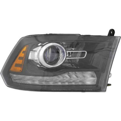 Headlight Assembly Composite Right Halogen Projector Type Black Bezel CAPA for Ram 1500 Sport 2013–2014