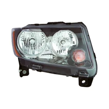 Headlight Assembly Composite Right Standard Type w/Black Trim for Jeep Compass 2013–2017