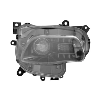 Headlight Assembly Composite Right Halogen Black Trim for Jeep Cherokee 2014–2017