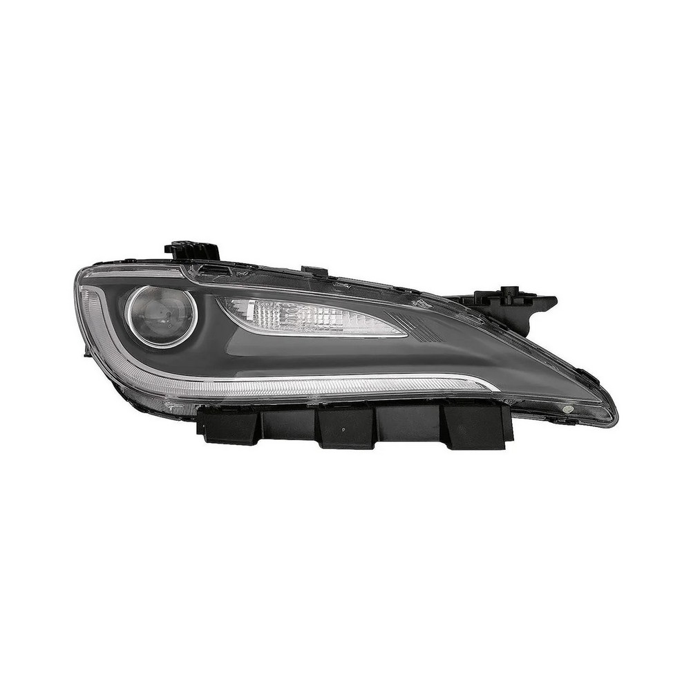 Headlight Assembly Composite Right LED w/LED DRL Chrome Trim for Chrysler 200 2015–2016