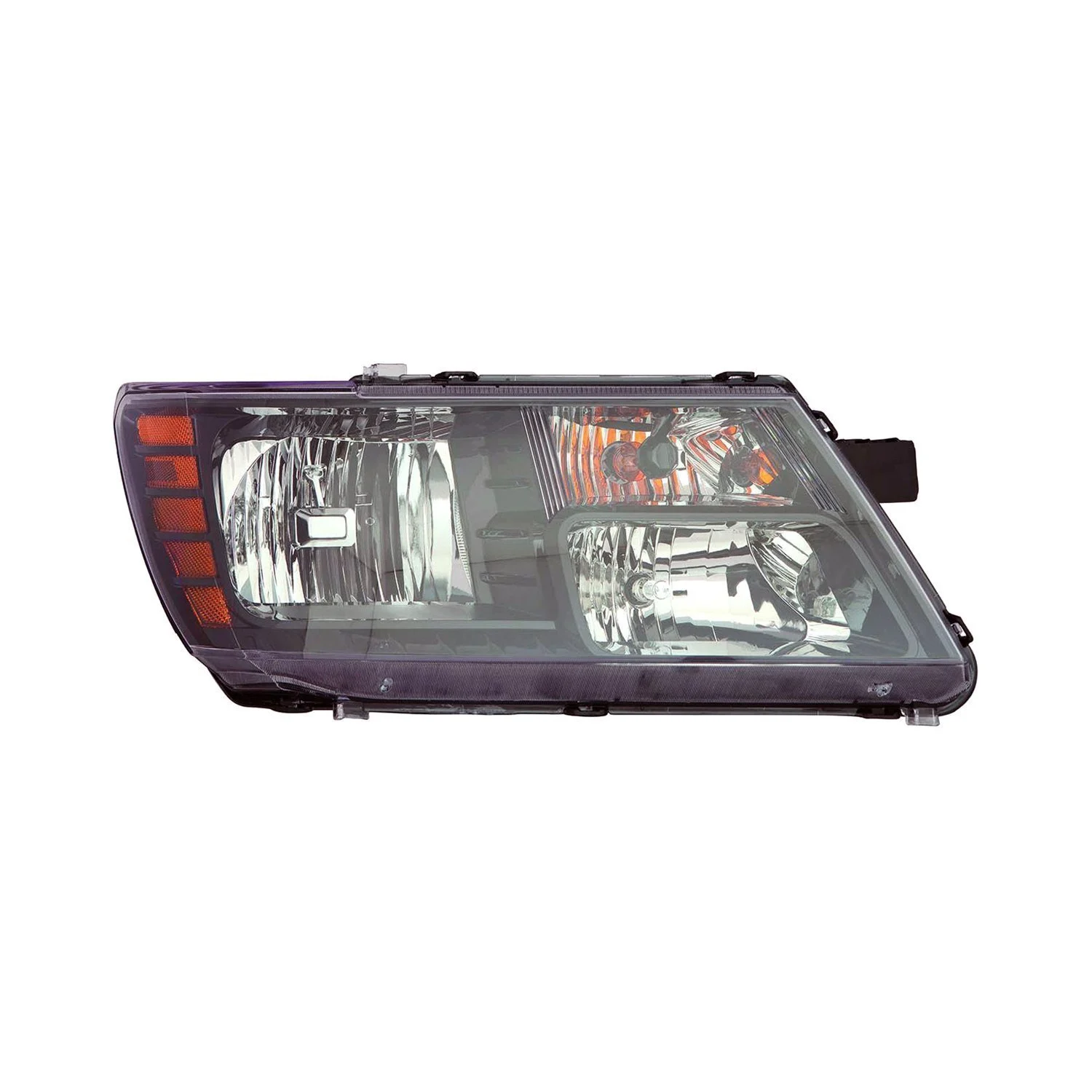 Headlight Assembly Composite Right Halogen Quad Lamps w/Black Trim for Dodge Journey 2014–2020