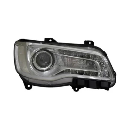 Headlight Assembly Composite Right Halogen Chrome Bezel for Chrysler 300 2015–2017