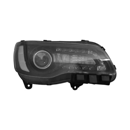 Headlight Assembly Composite Right Halogen Black Bezel for Chrysler 300 2015–2017