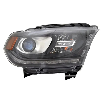 Headlight Assembly Composite Right Halogen w/DRL Black Trim CAPA for Dodge Durango 2016–2020