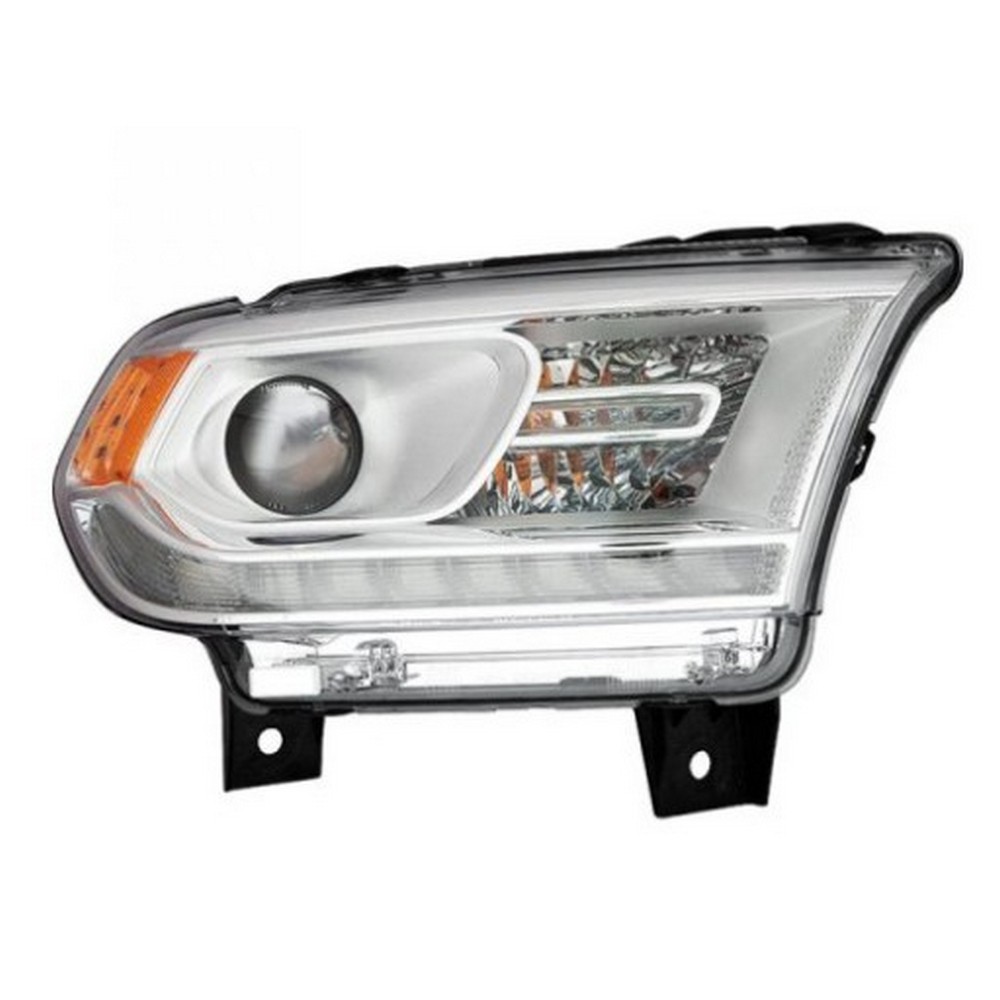 Headlight Assembly Composite Right Halogen w/DRL Chrome Trim for Dodge Durango 2016–2020