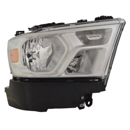 Headlight Assembly Composite Right Halogen Chrome Trim for Ram 1500 2019–2024