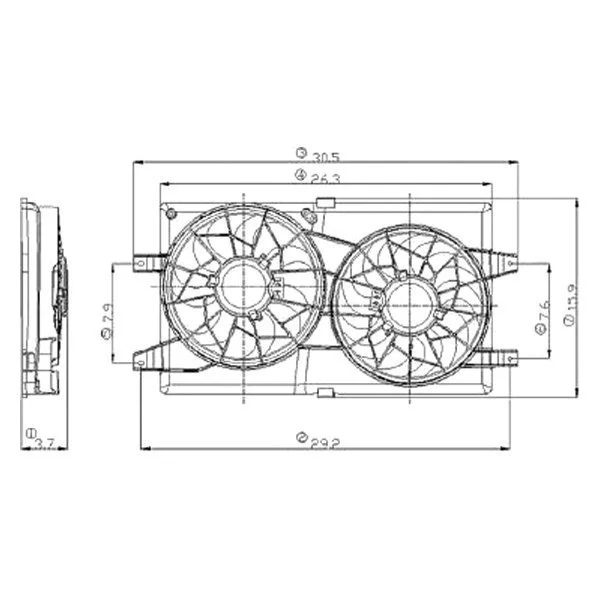 Engine Cooling Fan Assembly Dual Fan Assembly for Chrysler Sebring Dodge Stratus