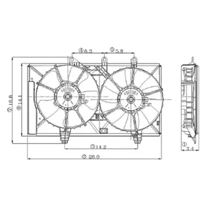 Engine Cooling Fan Assembly Electric Fan Assembly for Dodge Neon 2004