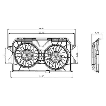 Engine Cooling Fan Assembly for Dodge Caravan 2005–2007