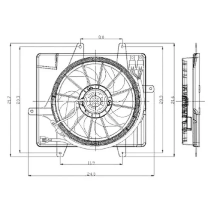 Engine Cooling Fan Assembly for Chrysler PT Cruiser 2006–2010