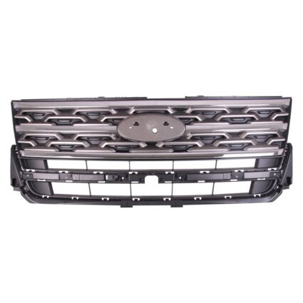Grille Assembly Dark Gray & Chrome Molding for Ford Explorer Base 2018–2019