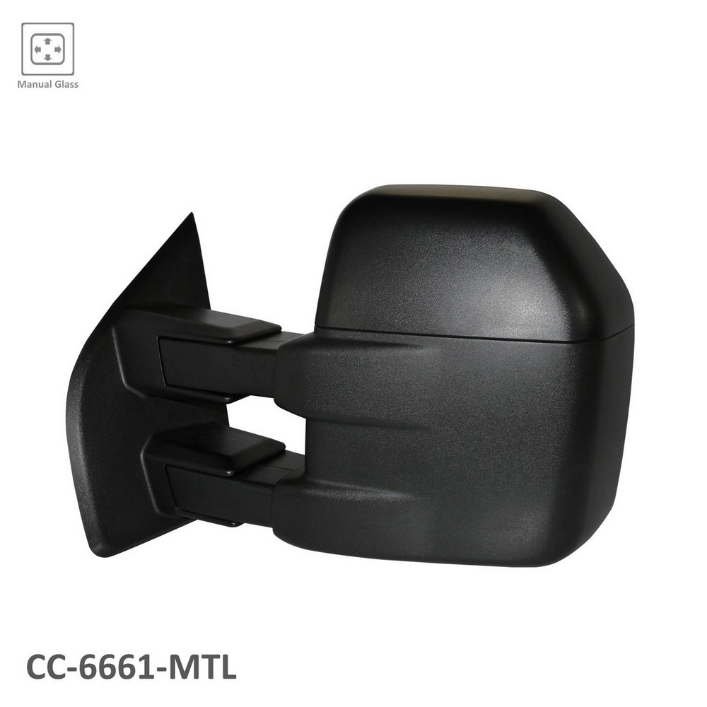 Door Mirror Assembly Left Trailer Tow Type Manual w/o Signal Lamps Black for Ford F-150 2015–2018