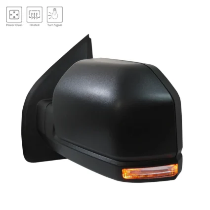 Door Mirror Assembly Left Standard Type Heated w/o Blind Spot Detection w/o Spot Lamp w/o Dimmer Black for Ford F-150 2018–2020