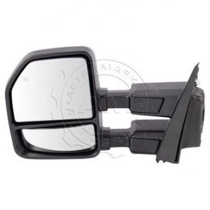 Door Mirror Left Manual Telescoping w/Signal Lamps From 2-26-18 w/Cover Black for Ford F-150 2018–2020