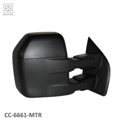 Door Mirror Assembly Right Trailer Tow Type Manual w/o Signal Lamps Black for Ford F-150 2015–2018