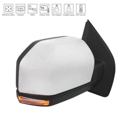 Door Mirror Right Standard w/o Spot Lamp w/BLIS Chrome for Ford F-150 2018–2020