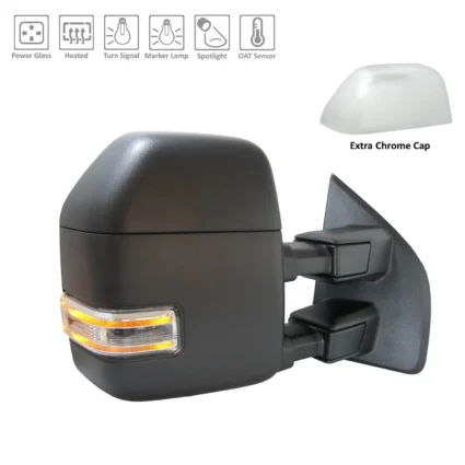 Door Mirror Assembly Right Power Manual-Telescoping w/o BLIS w/o S/V Camera w/Spotlight for Ford F-250 Super Duty F-350 Super Duty F-450 Super Duty F-550 Super Duty