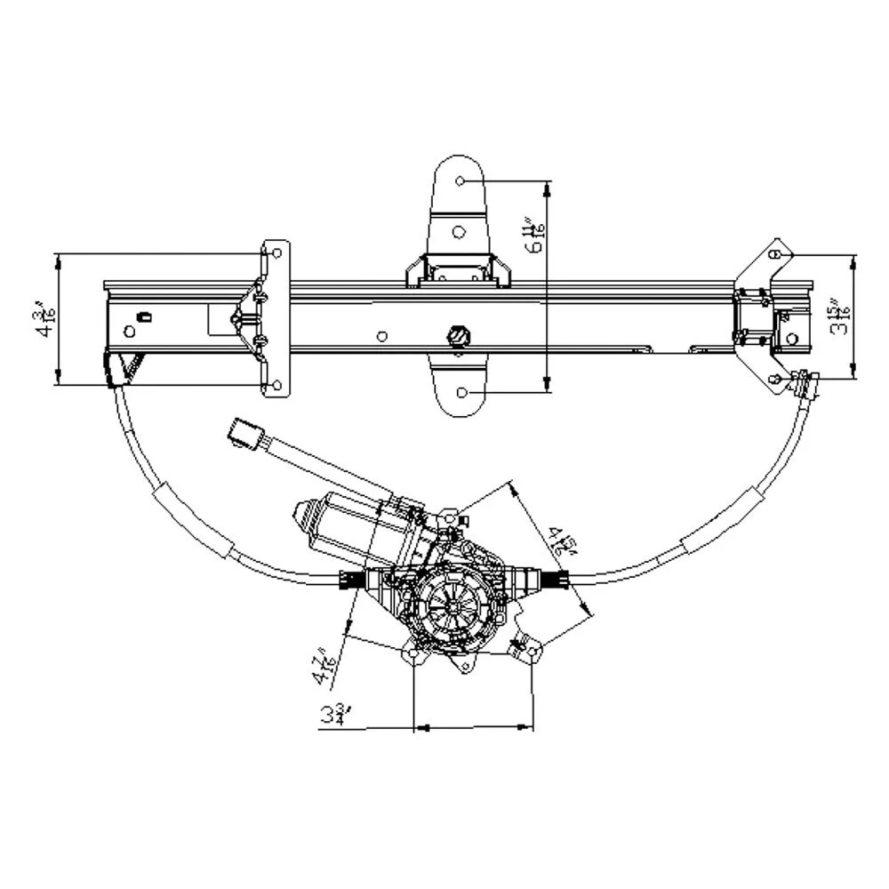 Window Regulator Rear Left Regulator & Motor Assembly w/Motor Power for Ford Crown Victoria Mercury Grand Marquis