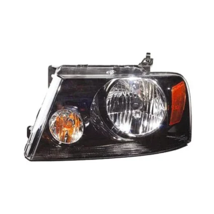 Headlight Assembly Composite Left (New Style) w/o Chrome Trim w/Black Housing CAPA for Ford F-150 2006–2008