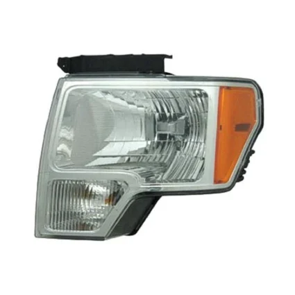Headlight Assembly Composite Left Chrome Trim for Ford F-150 FX4 Platinum STX XL XLT King Ranch Lariat Harley-Davidson Edition Lariat Limited 2009–2014