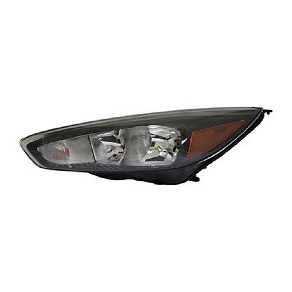 Headlight Assembly Composite Left Halogen w/o Signature Lighting Black Bezel Bulb DRL for Ford Focus 2015–2018