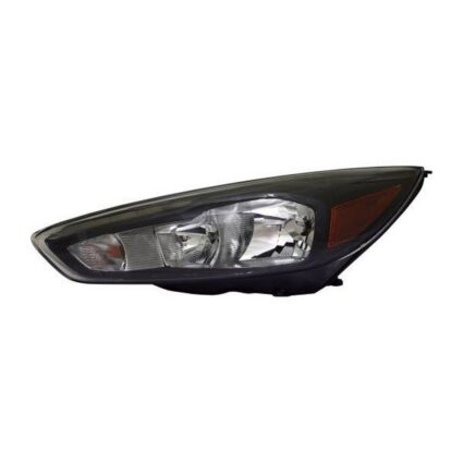 Headlight Assembly Composite Left Halogen Black Bezel w/Signature Lighting LED DRL for Ford Focus 2015–2018