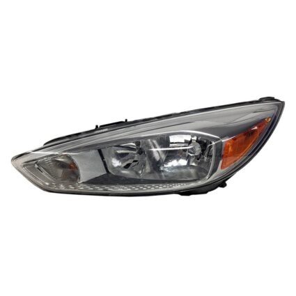 Headlight Assembly Composite Left Halogen Aluminum Bezel w/o Signature Lighting Bulb DRL for Ford Focus 2015–2018