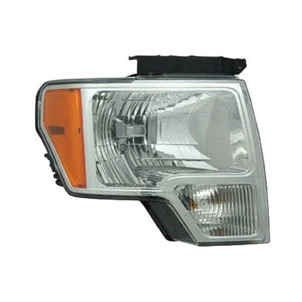 Headlight Assembly Composite Right Chrome Trim for Ford F-150 FX4 Platinum STX XL XLT King Ranch Lariat Harley-Davidson Edition Lariat Limited 2009–2014