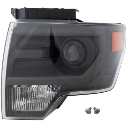 Headlight Lens Housing Left HID Gray Trim for Ford F-150 SVT Raptor 2013–2014