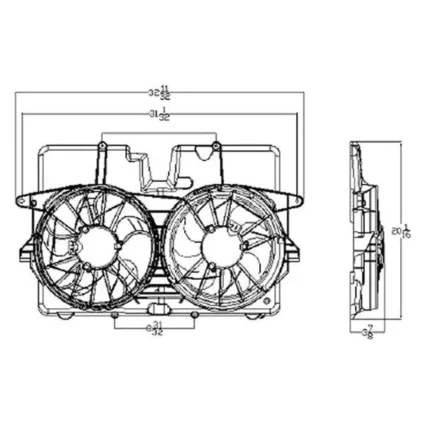 Engine Cooling Fan Assembly Dual Fan Assembly for Mercury Mariner 2005–2007