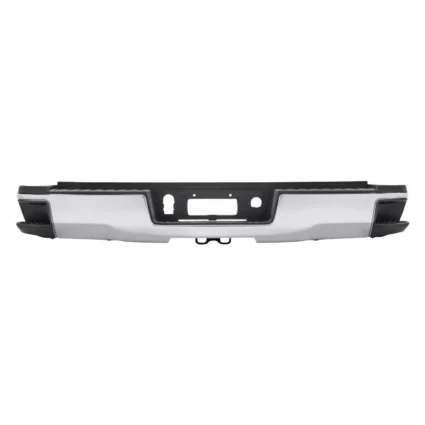 Bumper Assembly Rear Single Rear Wheels w/Hitch Bar w/o Park w/o Harness Chrome for Chevrolet Silverado 2500 HD Silverado 3500 HD GMC Sierra 2500 HD Sierra 3500 HD
