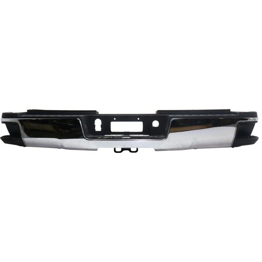 Bumper Assembly Rear Dual Rear Wheels w/Hitch Bar w/o Parking Aid Sensors Chrome for Chevrolet Silverado 2500 HD Silverado 3500 HD GMC Sierra 2500 HD Sierra 3500 HD