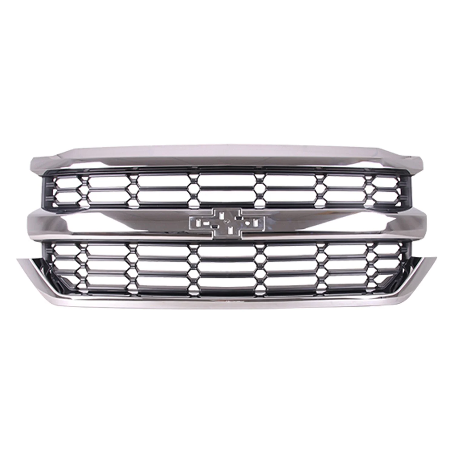 Grille Assembly w/o Z71 Pkg w/o Appearance Pkg Black/Chrome for Chevrolet Silverado 1500 Silverado 1500 LD