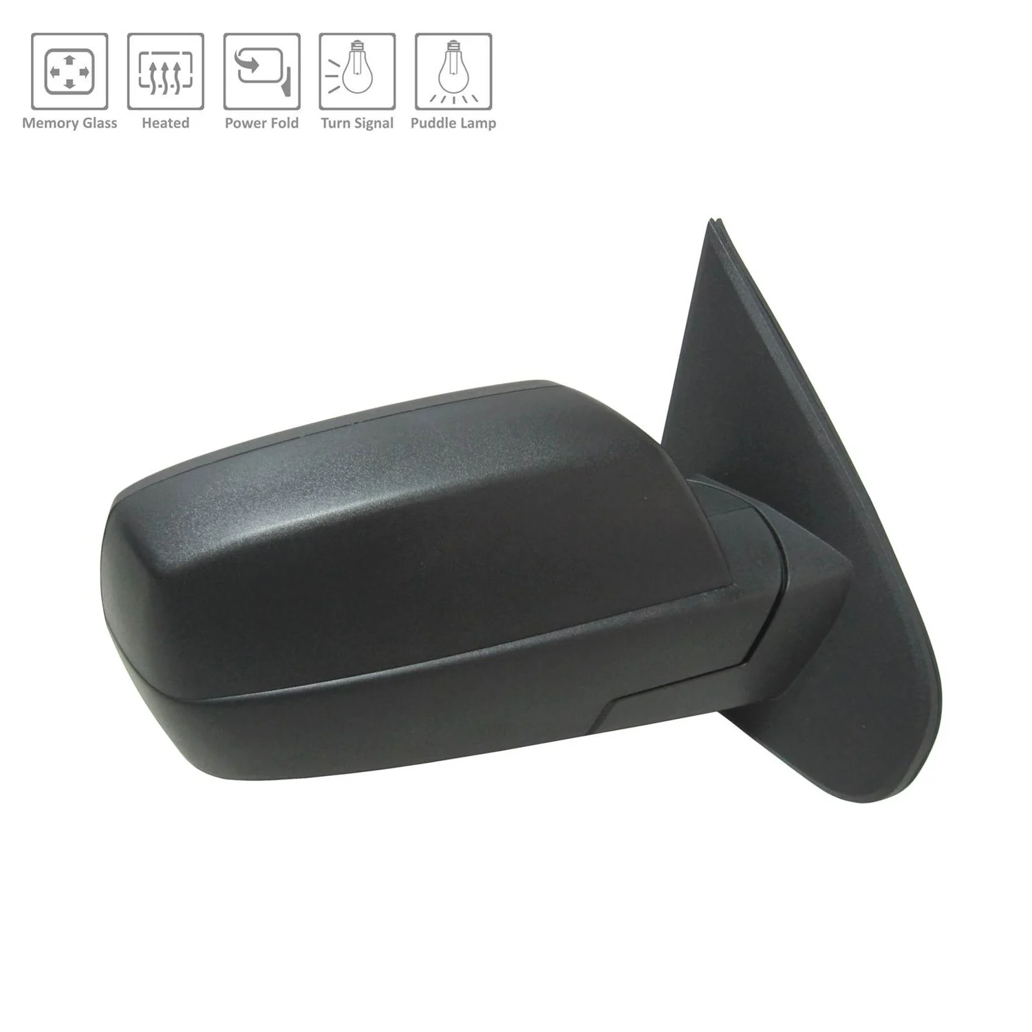 Door Mirror Assembly Right Standard Type Power Heated w/Textured Cover for Chevrolet Silverado 1500 Silverado 1500 LD Silverado 2500 HD Silverado 3500 HD GMC Sierra 1500 Sierra 1500 Limited Sierra 2500 HD Sierra 3500 HD