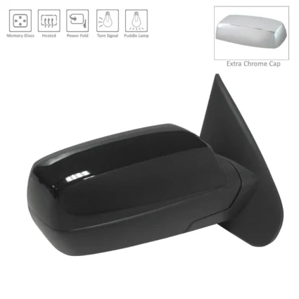 Door Mirror Assembly Right Standard Type Power Heated w/Chrome & PTM Covers for Chevrolet Silverado 1500 Silverado 1500 LD Silverado 2500 HD Silverado 3500 HD GMC Sierra 1500 Sierra 1500 Limited Sierra 2500 HD Sierra 3500 HD