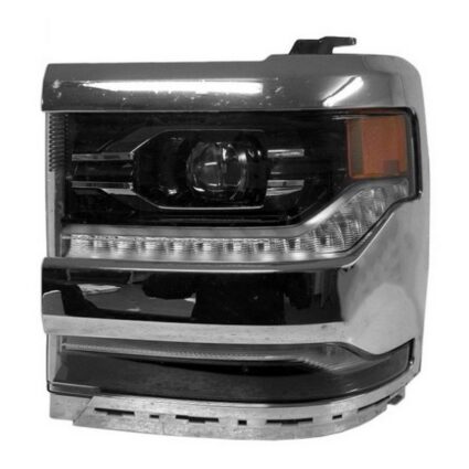 Headlight Assembly Composite Left LED Chrome Bezel for Chevrolet Silverado 1500 2016–2018