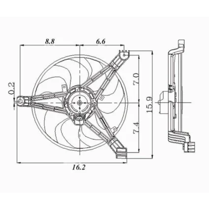 Engine Cooling Fan Assembly Left Side Mounted for Buick Century Regal Oldsmobile Intrigue Pontiac Grand Prix
