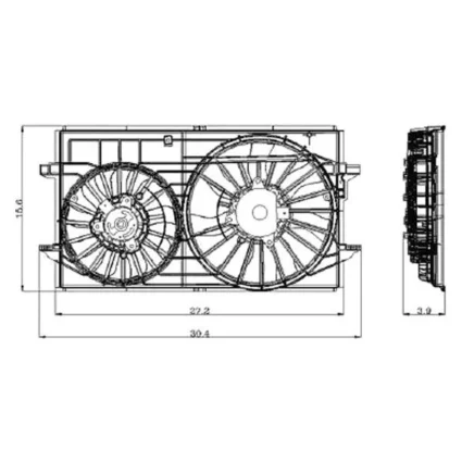 Engine Cooling Fan Assembly Dual Fan Assembly for Chevrolet Malibu Pontiac G6