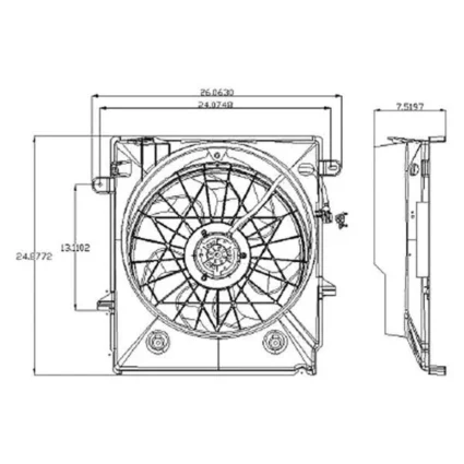 Engine Cooling Fan Assembly w/Rear A/C Motor/Blade/Shroud Assembly for Chevrolet Uplander 2005–2006