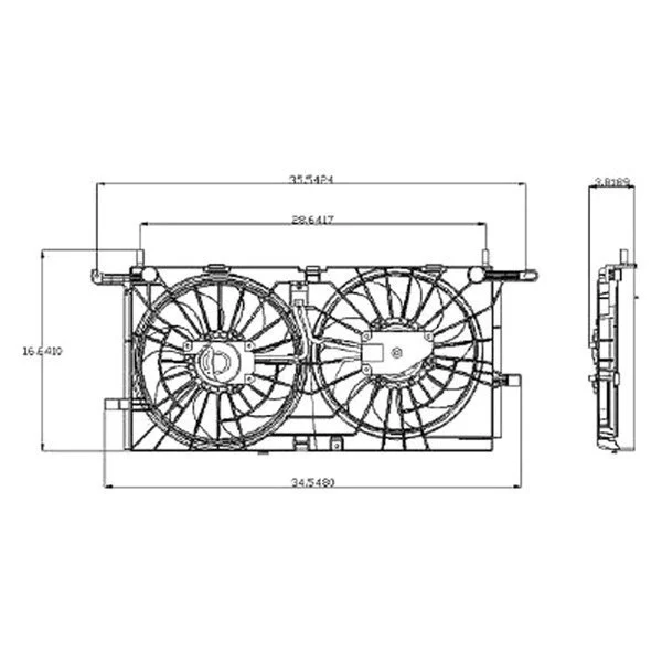 Engine Cooling Fan Assembly w/o Rear A/C for Buick Terraza Chevrolet Uplander Pontiac Montana