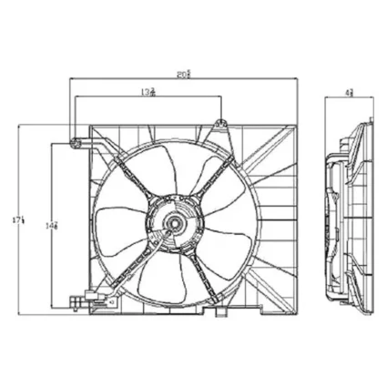Engine Cooling Fan Assembly w/A/C for Chevrolet Aveo 2005–2008