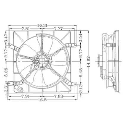 Engine Cooling Fan Assembly Includes Motor/Blade/Shroud Denso Design for Honda Accord 1994–1997